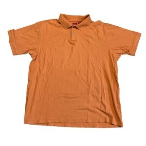 Arrow Orange Polo Shirt Size L 100% Cotton Collared Short Sleeve